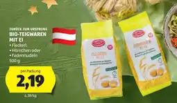 Hofer Bio teigwaren mit ei Angebot