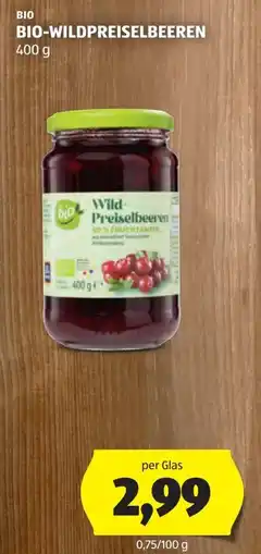 Hofer Bio wildpreiselbeeren Angebot