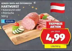 Hofer Genuss 100% aus österreich hartwurst Angebot