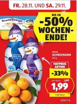 Hofer Milka schneemann Angebot
