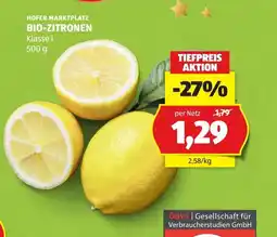 Hofer Hofer marktplatz bio-zitronen Angebot
