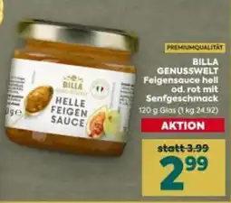 Billa BILLA GENUSSWELT Feigensauce hell od. rot mit Senfgeschmack Angebot