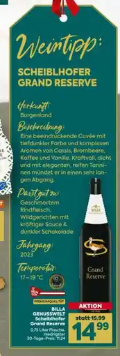 Billa Billa genusswelt scheiblhofer grand reserve Angebot