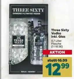 Billa Three Sixty Vodka inkl. Glas Angebot