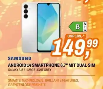 Android 14 smartphone 6.7" mit dual-sim galaxy a164+128gb light grey