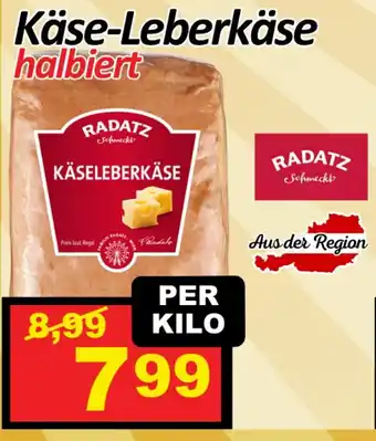 Wurstico Käse-Leberkäse halbiert Angebot