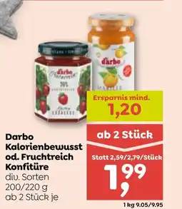 ADEG Darbo Kalorienbewusst od. Fruchtreich Konfitüre Angebot