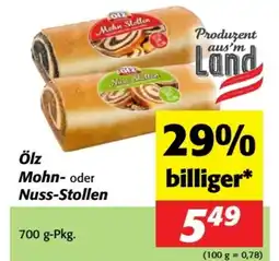 Nah&Frisch Ölz Mohn- oder Nuss-Stollen Angebot