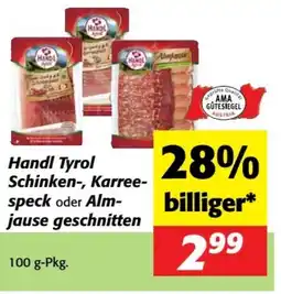 Nah&Frisch Handl Tyrol Schinken-, Karree- speck oder Alm- jause geschnitten Angebot