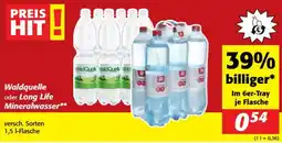 Nah&Frisch Waldquelle oder Long Life Mineralwasser Angebot