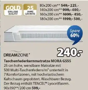 Taschenfederkernmatratze MORA GS55