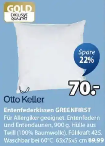 JYSK Entenfederkissen GREENFIRST Angebot