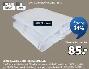JYSK Entendaunen-Bettdecke LENDFJELL Angebot