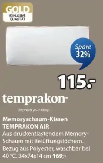 JYSK Memoryschaum-Kissen TEMPRAKON AIR Angebot
