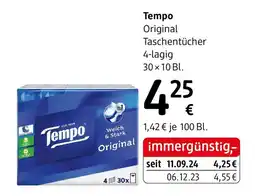dm Tempo Original Taschentücher Angebot