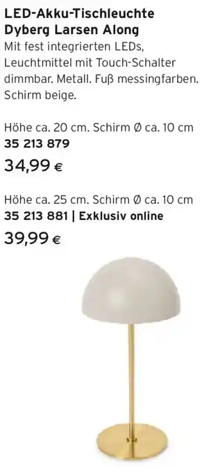Tchibo Eduscho LED-Akku-Tischleuchte Dyberg Larsen Along Angebot