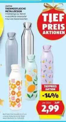 Hofer CROFTON THERMOSFLASCHE METALLDESIGN Angebot