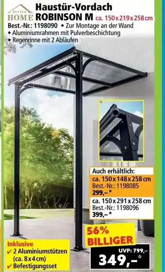 Norma Haustür-Vordach Robinson M Angebot
