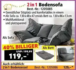 Norma 2 in 1 Bodensofa Angebot
