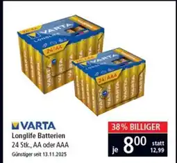 Pagro Diskont VARTA Longlife Batterien Angebot