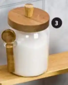 Pagro Diskont Vorratsglas mit Löffel, mit Akazien-Deckel Angebot