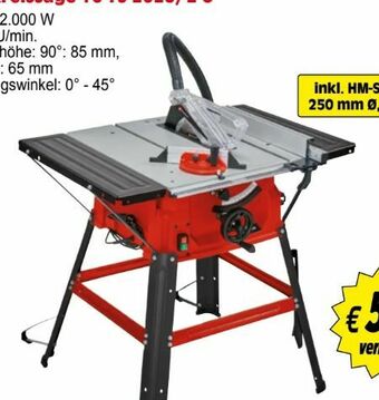 Zgonc Tischkreissäge TC-TS 2025/2 U Angebot