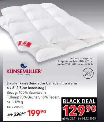 Matratzen Concord Künsemüller Canada 90/10 Daunenkassettendecke Ultra Warm Angebot