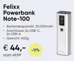 Hartlauer Felixx Powerbank Note-100 Angebot
