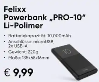 Hartlauer Felixx Powerbank PRO-10 Li-Polimer Angebot