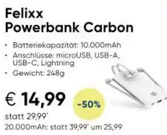 Hartlauer Felixx Powerbank Carbon Angebot