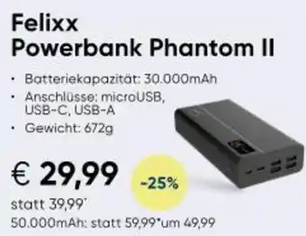 Hartlauer Felixx Powerbank Phantom II Angebot