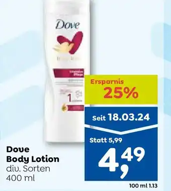 ADEG Dove Body Lotion Angebot