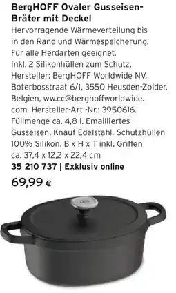 Tchibo Eduscho BergHOFF Ovaler Gusseisen- Bräter mit Deckel Angebot