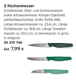 Tchibo Eduscho 3 Küchenmesser Angebot