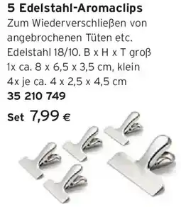 Tchibo Eduscho 5 Edelstahl-Aromaclips Angebot