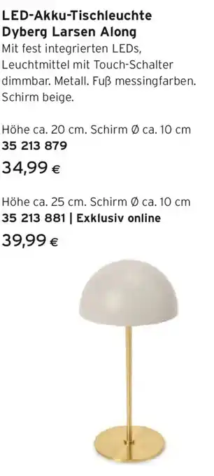 Tchibo Eduscho LED-Akku-Tischleuchte Dyberg Larsen Along Angebot