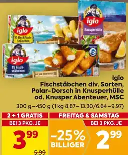 Billa Fischstäbchen div. Sorten, Polar-Dorsch in Knusperhülle od. Knusper Abenteuer Angebot