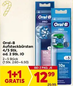 Billa Oral-B Aufsteckbürsten 4/5 Stk. od. 2 Stk. IO Angebot