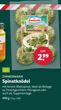 Denn's Biomarkt Spinatknödel Angebot