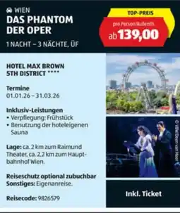 Hofer Reisen Wien das phantom Angebot