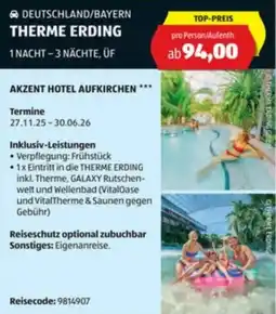 Hofer Reisen Deutschland/bayern therme erding Angebot