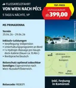 Hofer Reisen Flusskreuzfahrt von wien nach pécs Angebot