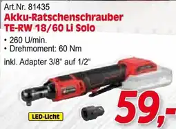 Zgonc Akku-Ratschenschrauber TE-RW 18/60 Li Solo Angebot
