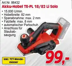 Zgonc Akku-Hobel TE-PL 18/82 Li Solo Angebot