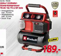 Zgonc Akku-1-Zylinder- Stand-Kompressor TE-AC 18/75 LI OF Solo Angebot