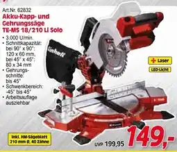 Zgonc Akku-Kapp- und Gehrungssäge TE-MS 18/210 Li Solo Angebot