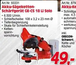 Zgonc Akku-Sägeketten- Schärfgerät GE-CS 18 Li Solo Angebot
