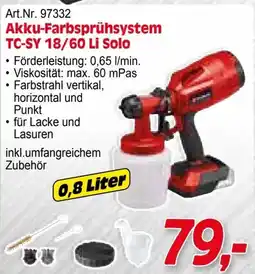 Zgonc Akku-Farbsprühsystem TC-SY 18/60 Li Solo Angebot