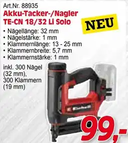 Zgonc Akku-Tacker-/Nagler TE-CN 18/32 Li Solo Angebot