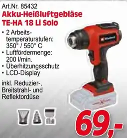 Zgonc Akku-Heißluftgebläse TE-HA 18 Li Solo Angebot